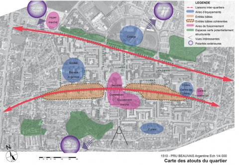 ARVAL architecture - NPNRU – Etude Quartier Argentine – Beauvais - 5 ARVAL NPRU Argentine-carte des atouts