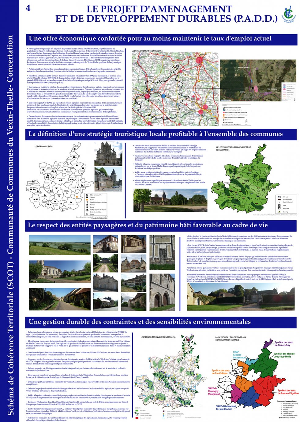 ARVAL architecture - SCOT du Vexin-Thelle (60) - 2 Panneau de concertation - phase diagnostic - thème : économie et environnement