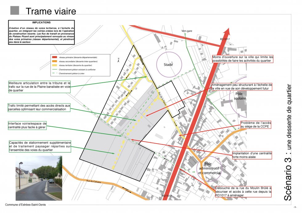 ARVAL architecture - Etude d’Aménagement – Estrées-Saint-Denis (60) - 2 Diagnostic : trame viaire - scénario 3