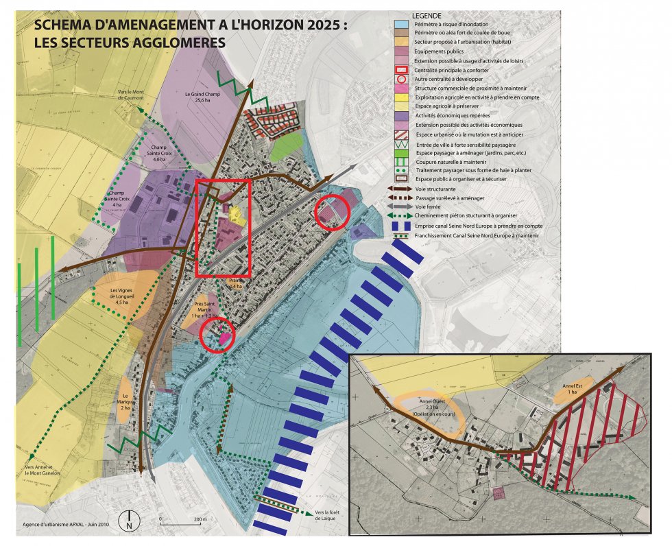 ARVAL architecture - PLAN LOCAL D’URBANISME (PLU) – LONGUEIL-ANNEL (60) - 2 Carte du PADD sur les secteurs agglomérés