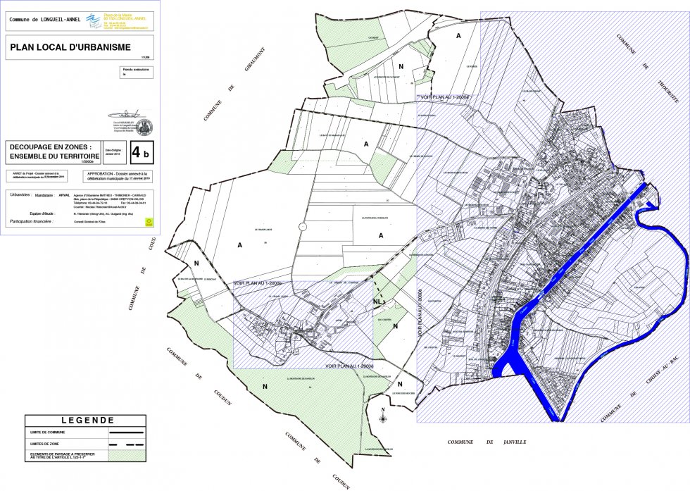 ARVAL architecture - PLAN LOCAL D’URBANISME (PLU) – LONGUEIL-ANNEL (60) - 3 Plan de zonage - ensemble du territoire