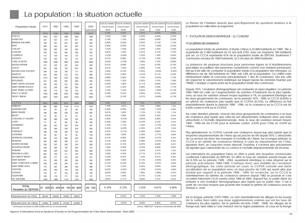 ARVAL architecture - SCOT de l’Oise Aisne Soissonnaises (60-02) - 2 Extrait du diagnostic - Thème population