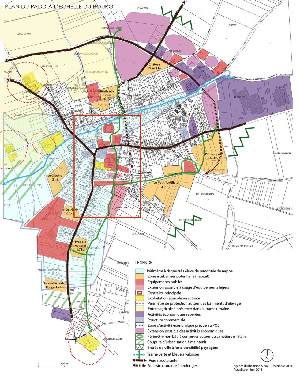 ARVAL architecture - PLAN LOCAL D’URBANISME (PLU) – LASSIGNY (60) - 2 PLU Lassigny carte du PADD à l'échelle du village