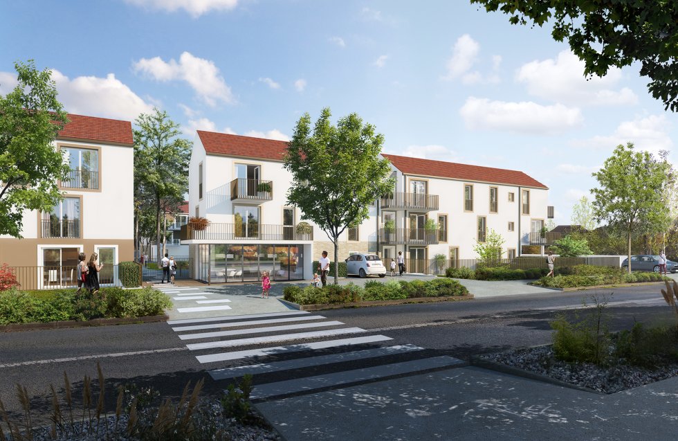 ARVAL architecture - Logements – Plessis Belleville - 2 ARVAL Logements Plessis Bellville - vue sur rue