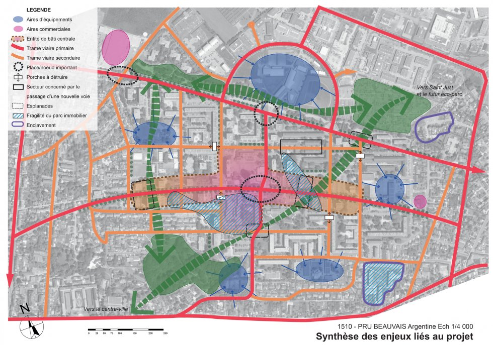 ARVAL architecture - NPNRU – Etude Quartier Argentine – Beauvais - 8 ARVAL NPRU Argentine-carte de synthèse des enjeux