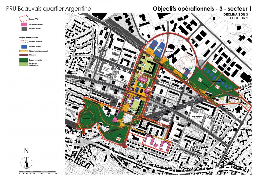 ARVAL architecture - NPNRU – Etude Quartier Argentine – Beauvais - 10 ARVAL NPRU Argentine-onjectifs opérationnels secteur 1 