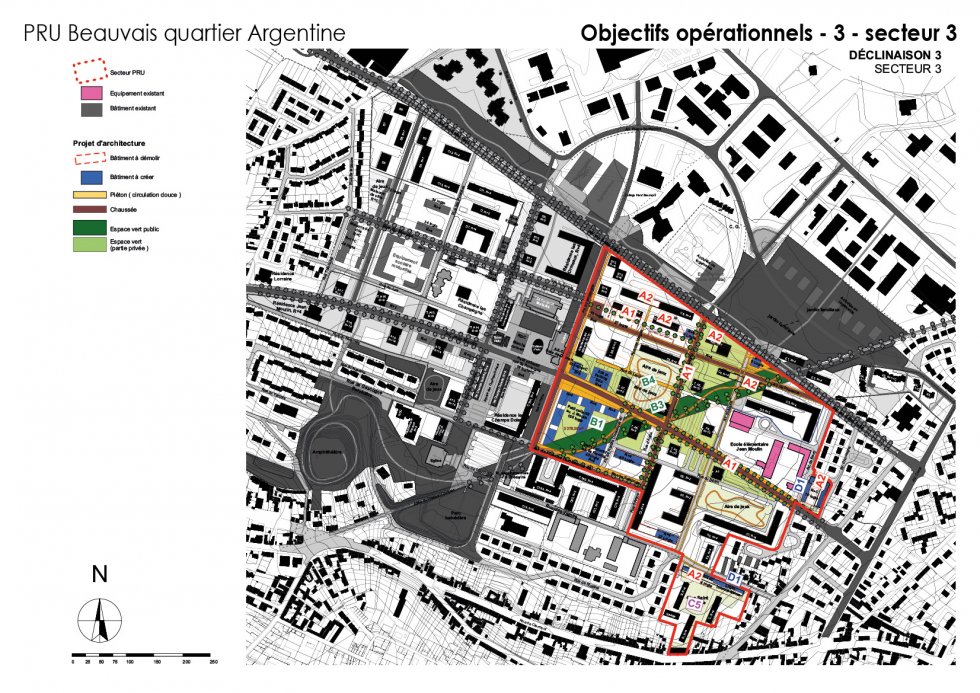 ARVAL architecture - NPNRU – Etude Quartier Argentine – Beauvais - 12 ARVAL NPRU Argentine-onjectifs opérationnels secteur 3 