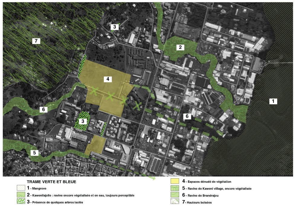 ARVAL architecture - Plan d’aménagement de la zone Kaweni – Mamoudzou - 3 Mamoudzou ARVAL trame verte et bleue