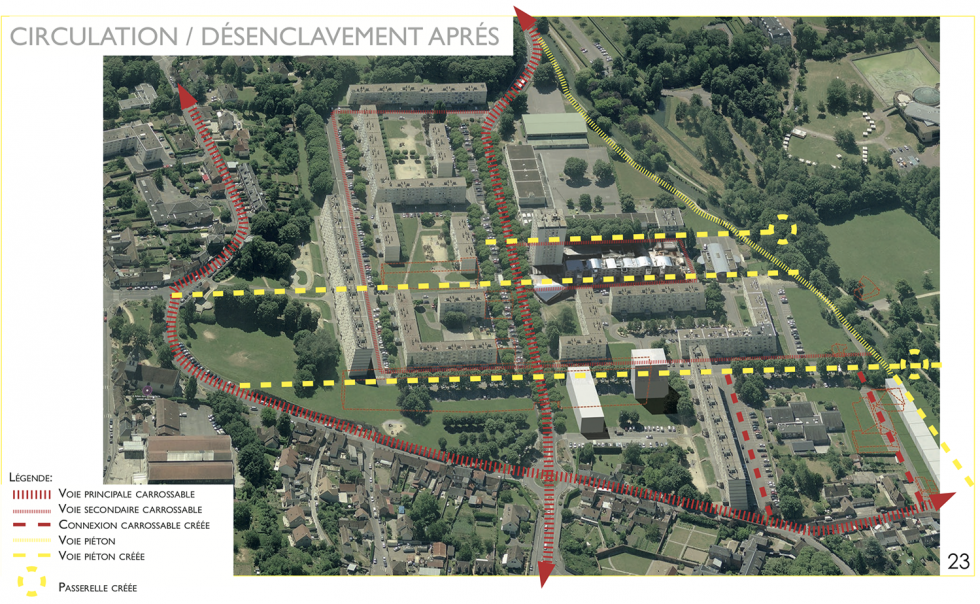 ARVAL architecture - NPNRU – Etude quartier Saint-Lucien – Beauvais - 18 /1509-St Lucien-analyse urbaine-vue désenclavement